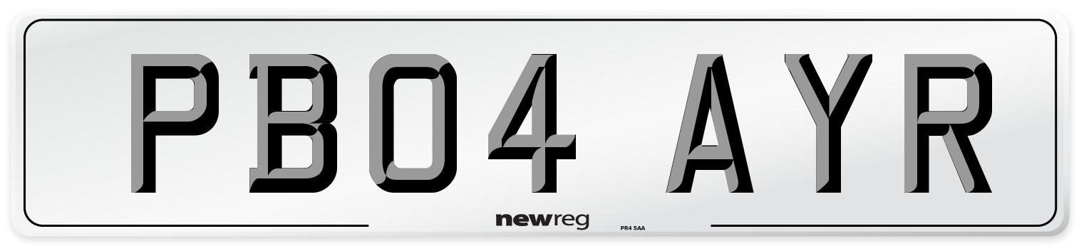 PB04 AYR Number Plate from New Reg